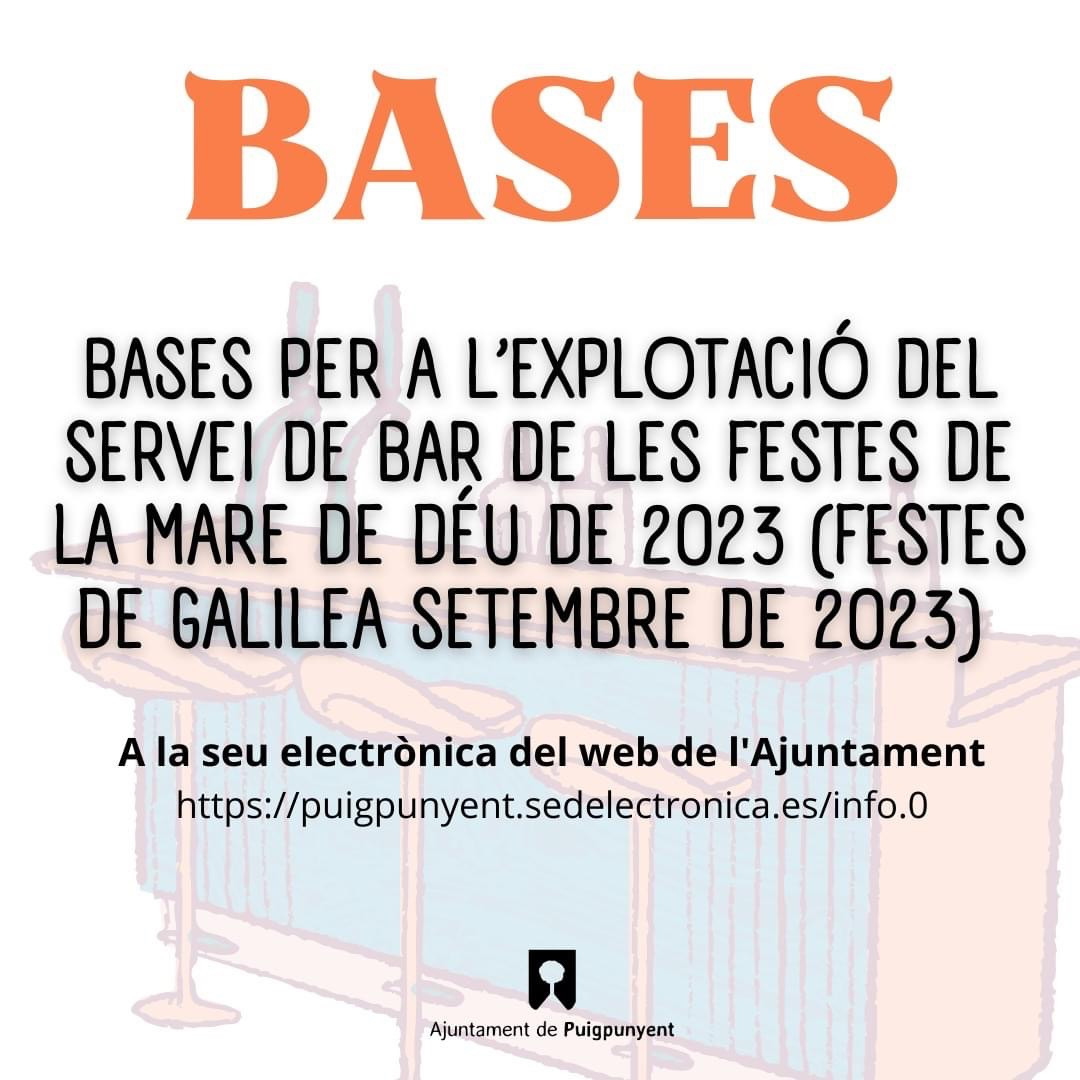 CARTELL BASES EXPLOTACIÓ SERVEI DE BAR FESTES GALILEA