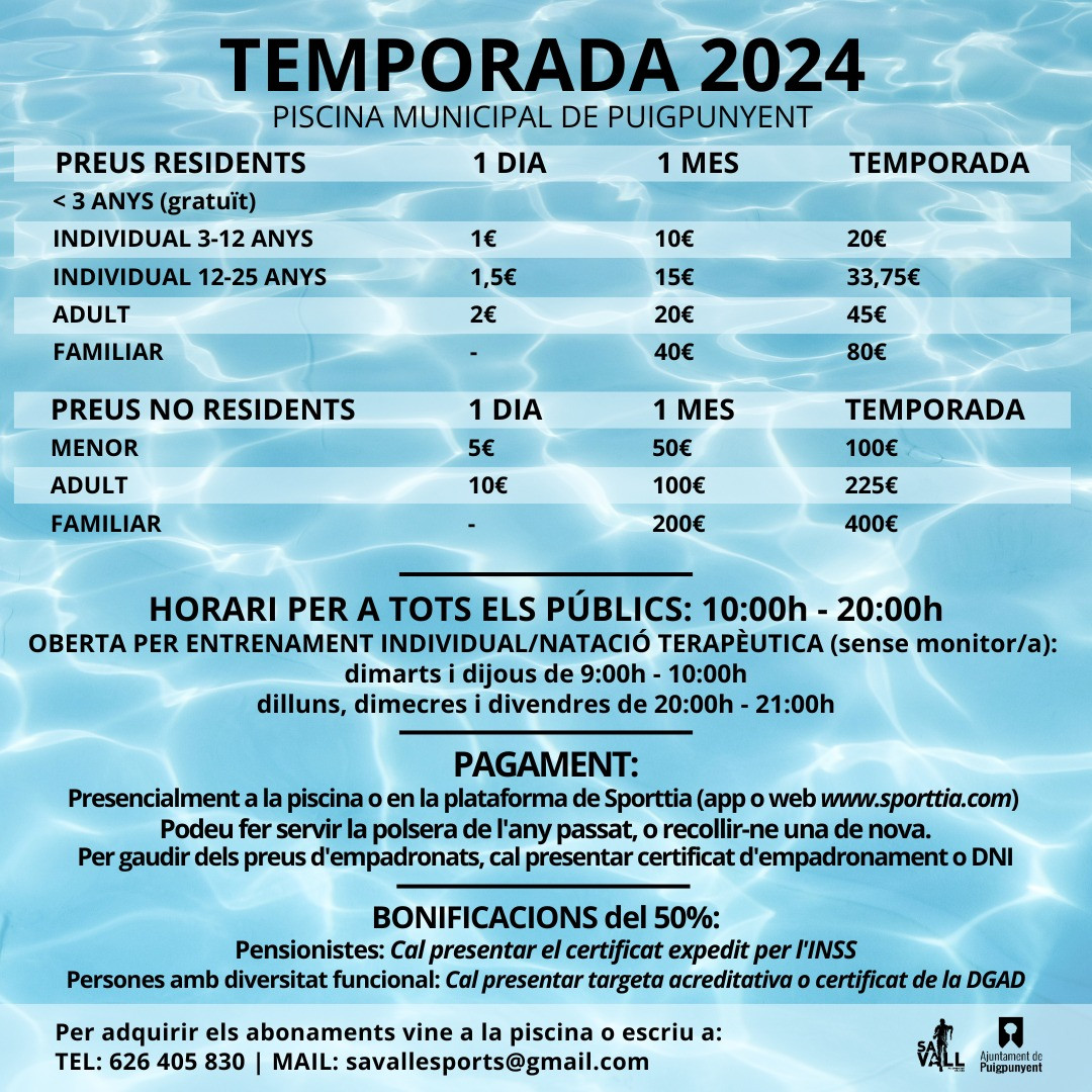 preus piscina temporada 2024