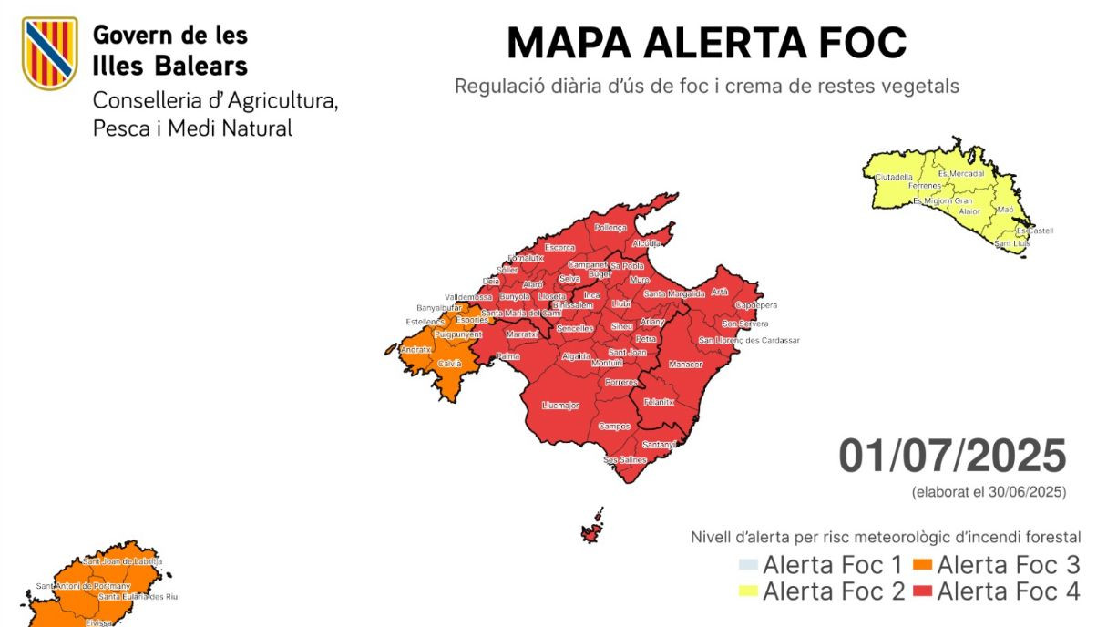 CARTELL MAPA ALERTA FOC