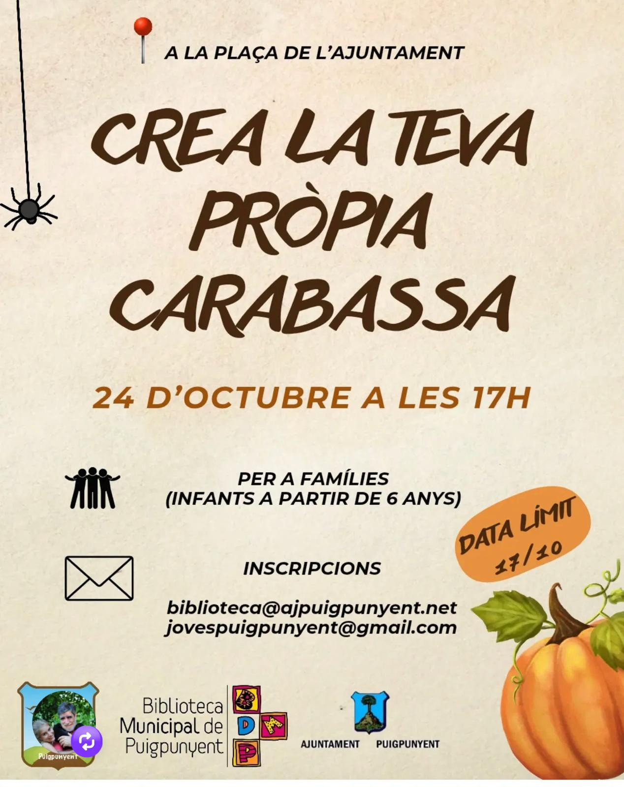 TALLER DE CARABASSES PER LA NIT DE LES ÀNIMES 