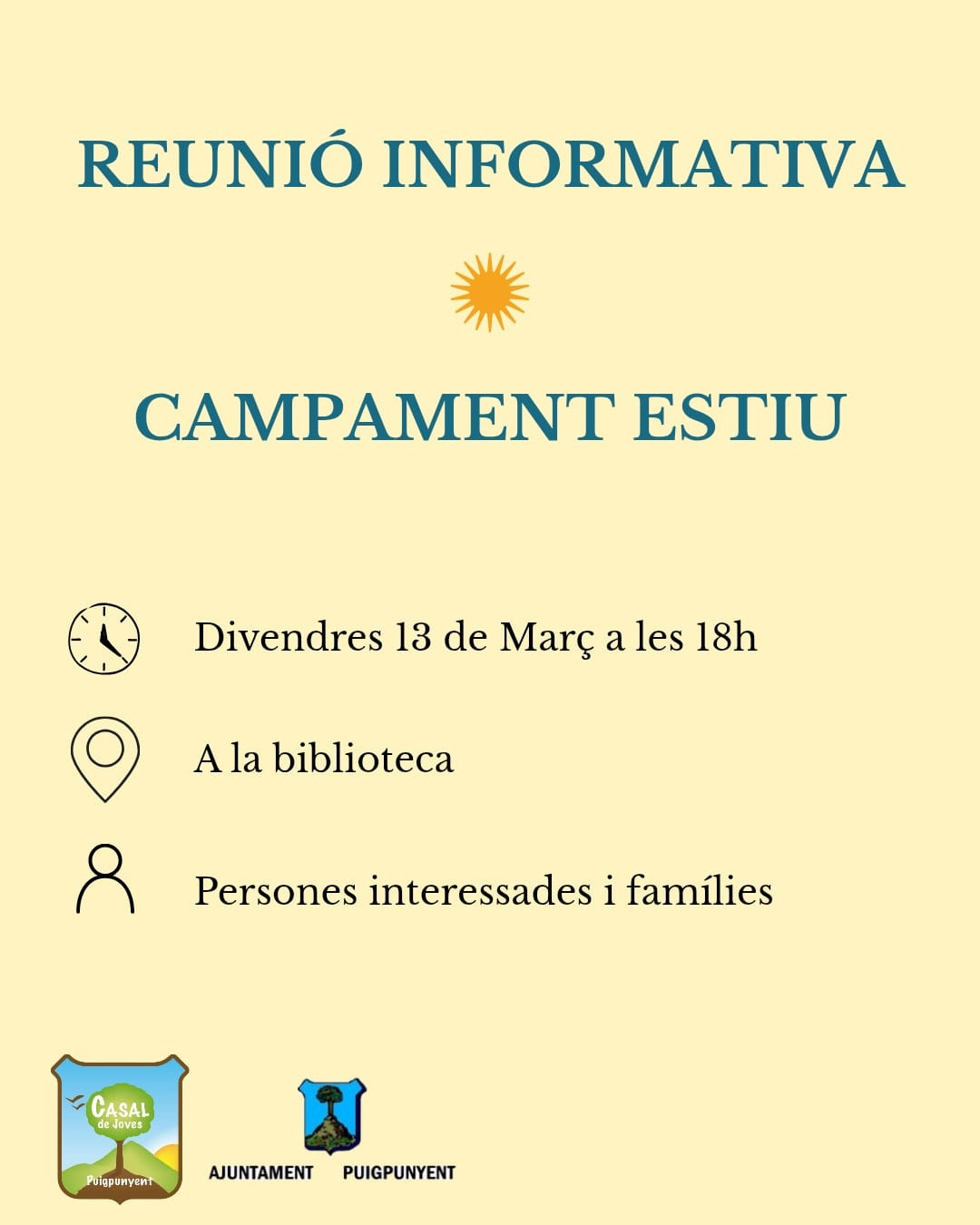 REUNIÓ INFORMATIVA - CAMPAMENT ESTIU 