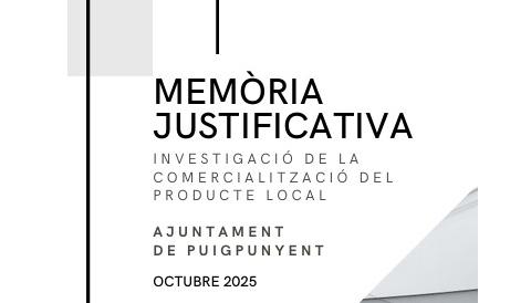 MEMORIA JUSTIFICATIVA INVESTIGACIO COMERC. PRODUCTE LOCAL